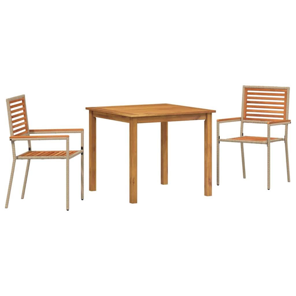 Garden Dining Set 3 Pcs Solid Acacia Wood