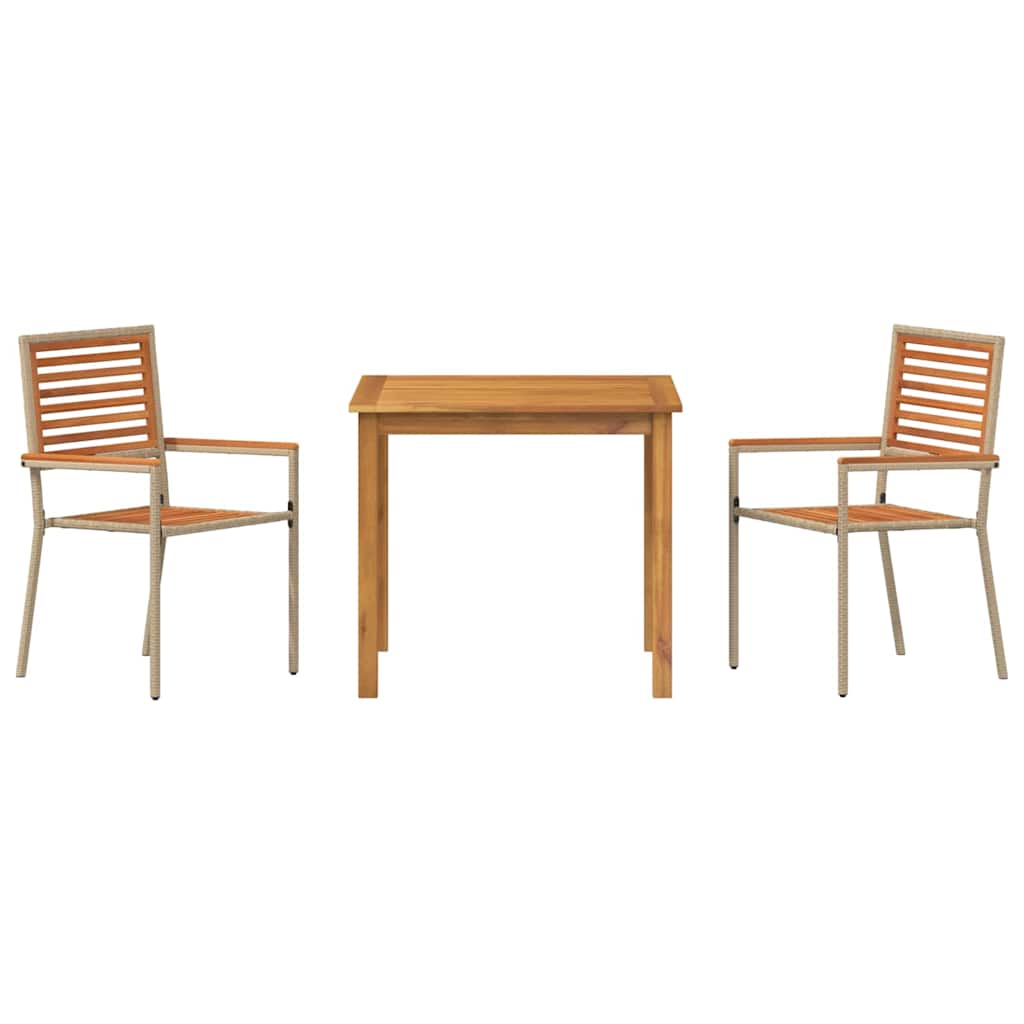 Garden Dining Set 3 Pcs Solid Acacia Wood