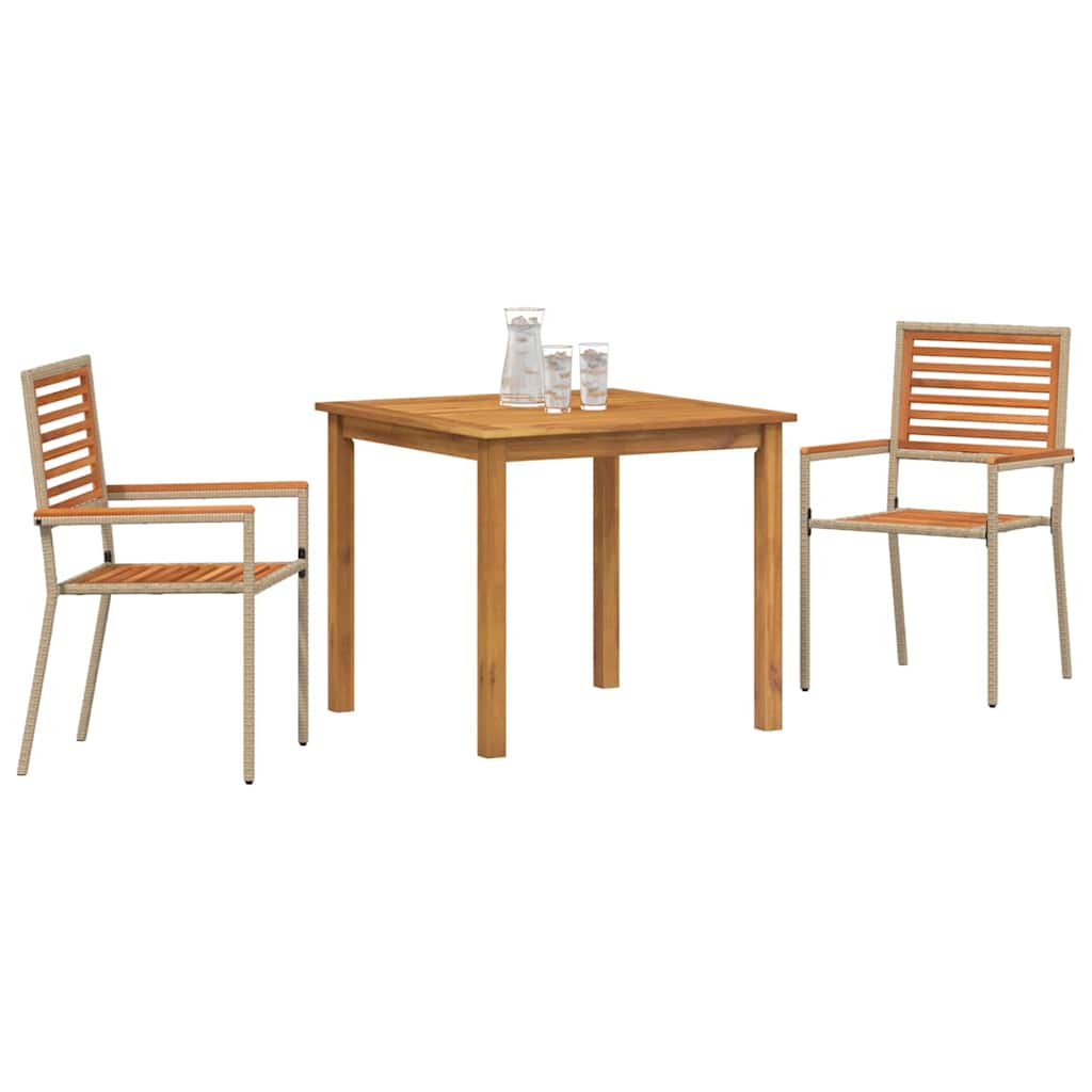Garden Dining Set 3 Pcs Solid Acacia Wood