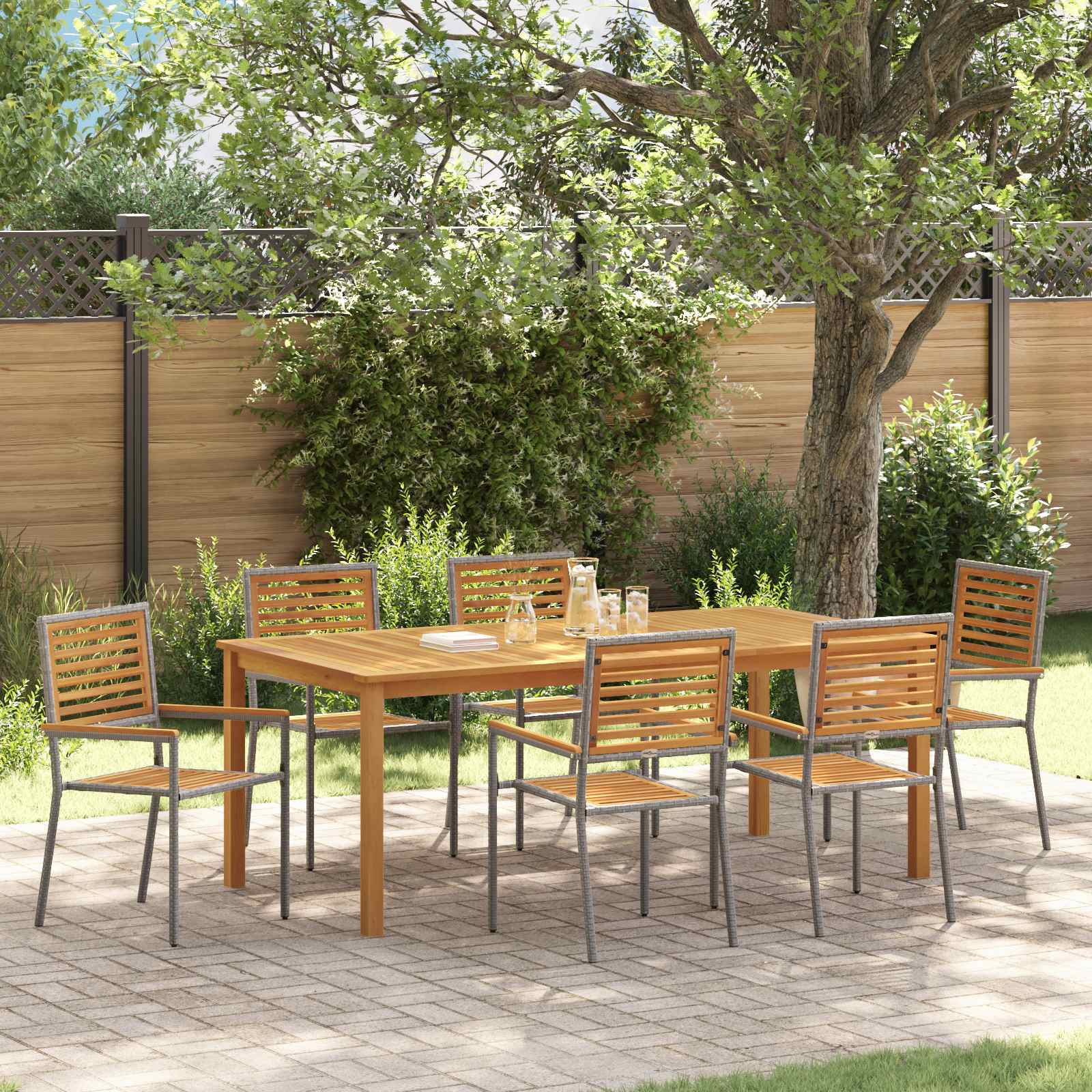 Garden Dining Set 3 Pcs Solid Acacia Wood