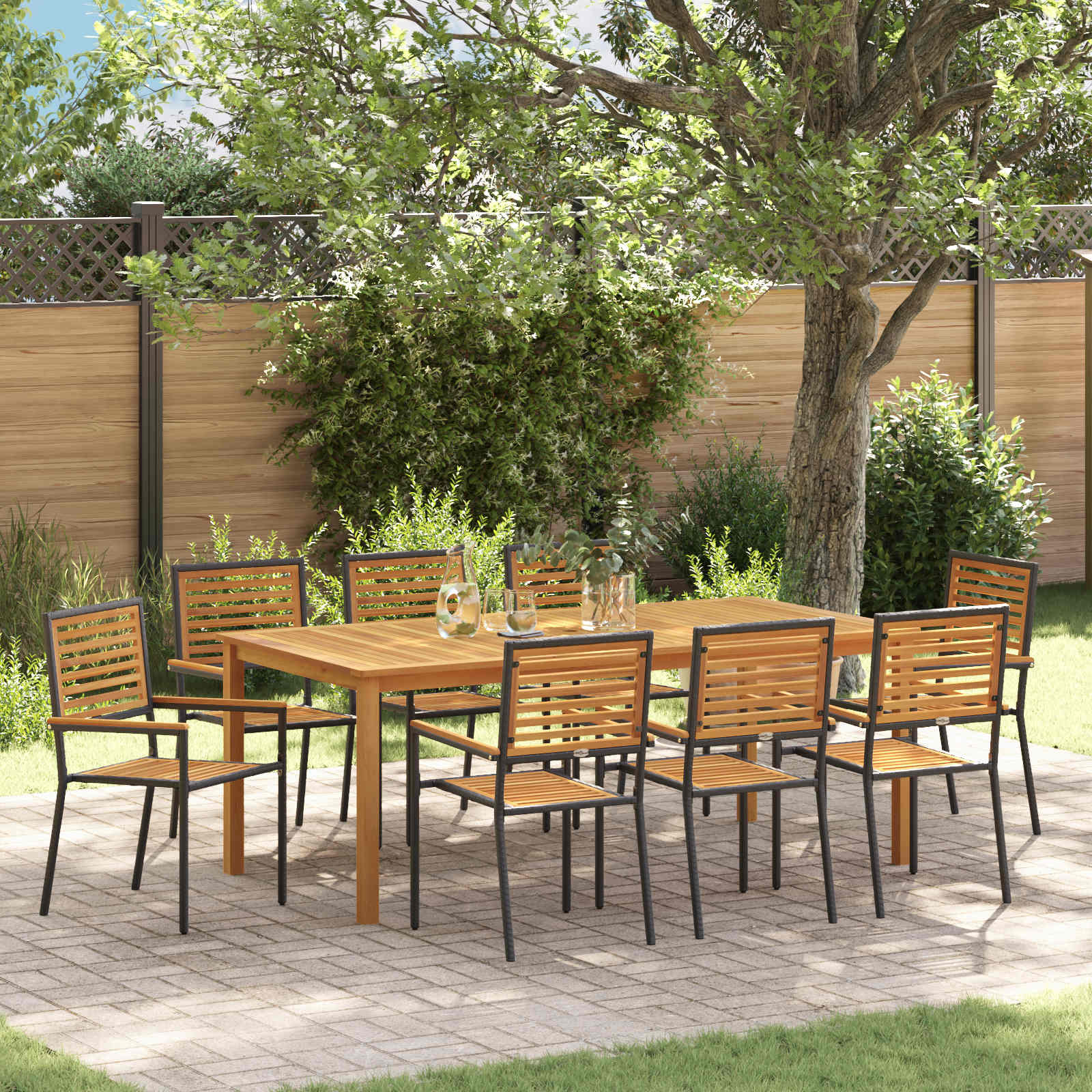 Garden Dining Set 3 Pcs Solid Acacia Wood