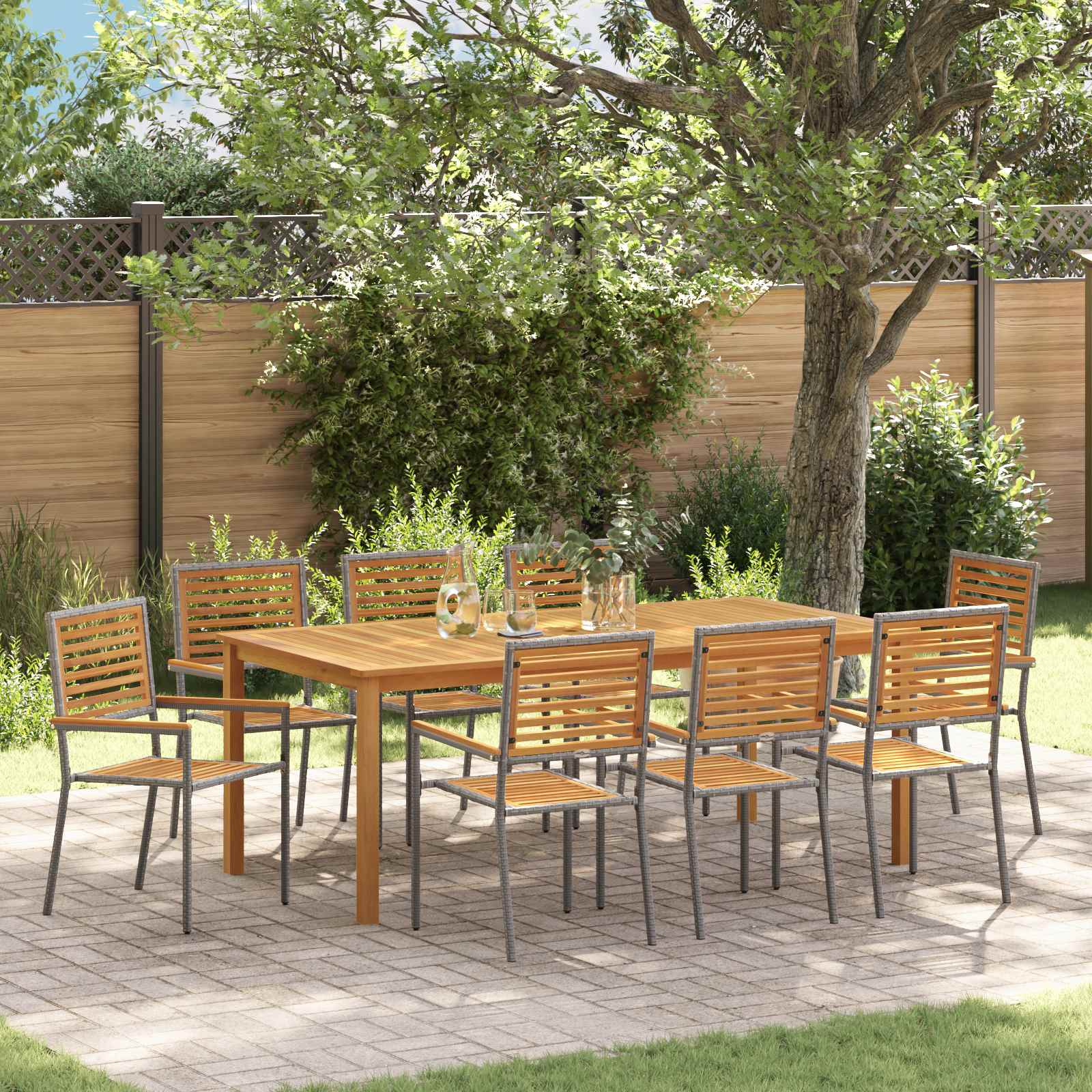 Garden Dining Set 3 Pcs Solid Acacia Wood