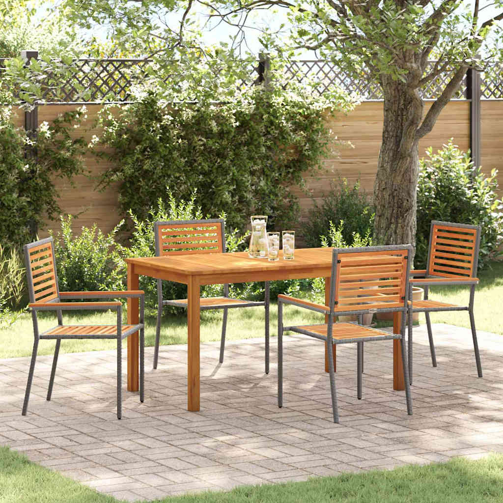 Garden Dining Set 7 Pcs Solid Acacia Wood