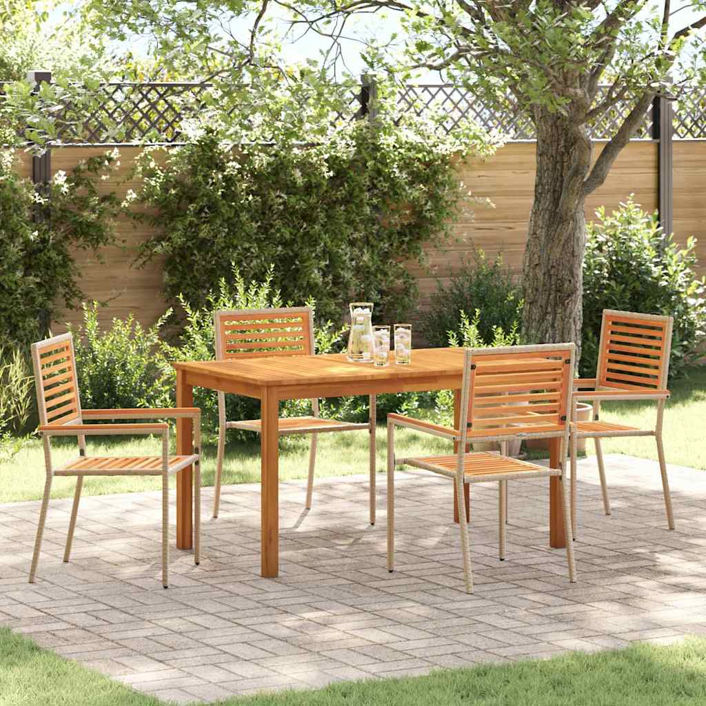 Garden Dining Set 7 Pcs Solid Acacia Wood