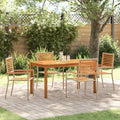 Garden Dining Set 7 Pcs Solid Acacia Wood