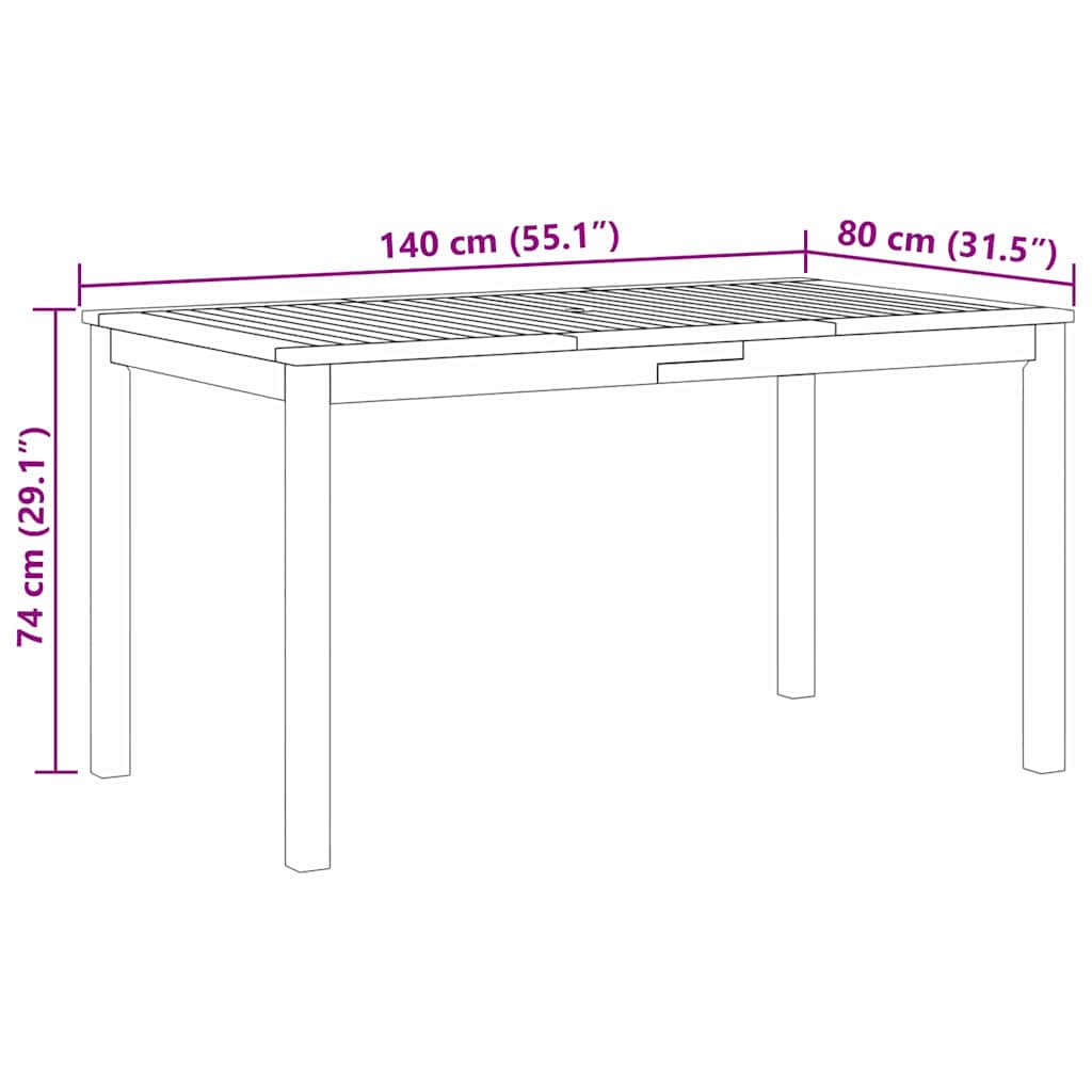 Garden Dining Set 7 Pcs Solid Acacia Wood