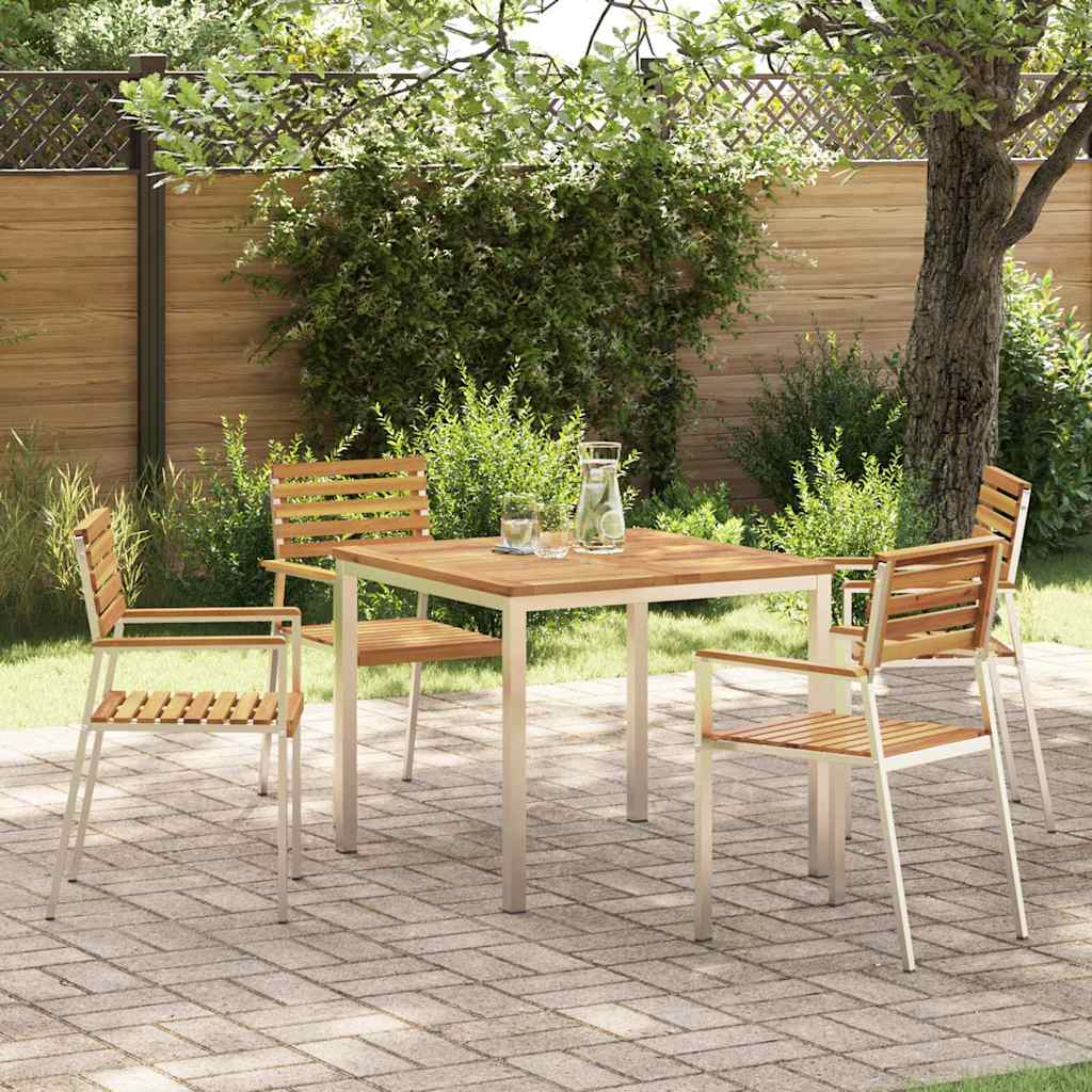 Garden Dining Set 5 Pcs Brown