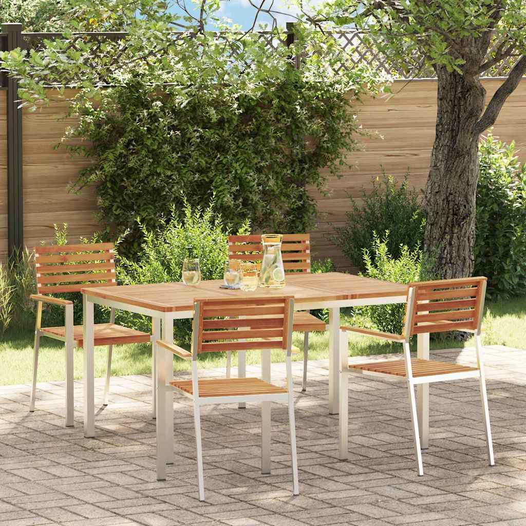 Garden Dining Set 5 Pcs Brown
