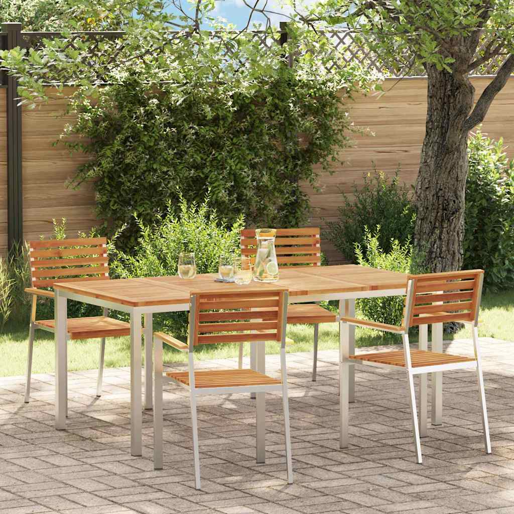Garden Dining Set 5 Pcs Brown