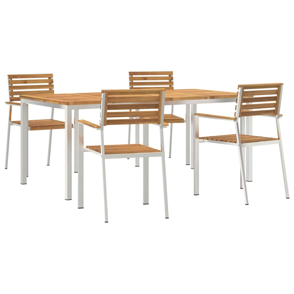 Garden Dining Set 5 Pcs Brown
