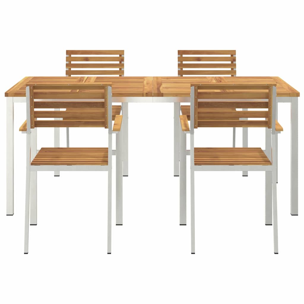 Garden Dining Set 5 Pcs Brown