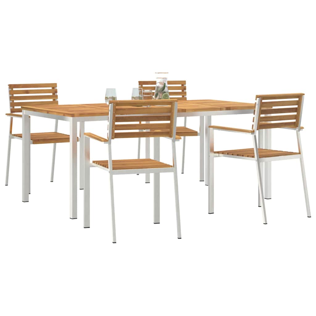 Garden Dining Set 5 Pcs Brown