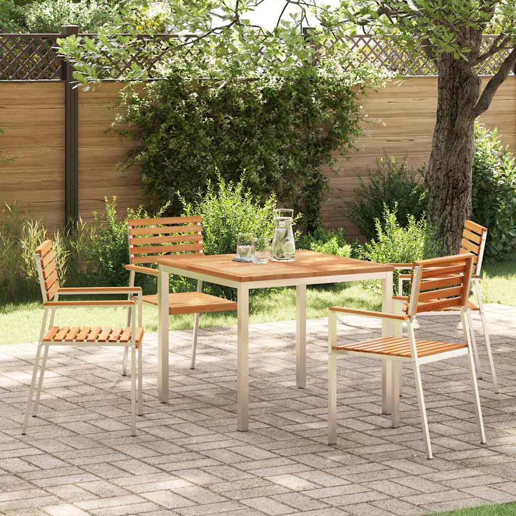 Garden Dining Set 5 Pcs Brown