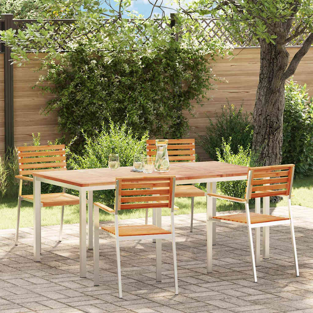 Garden Dining Set 5 Pcs Brown