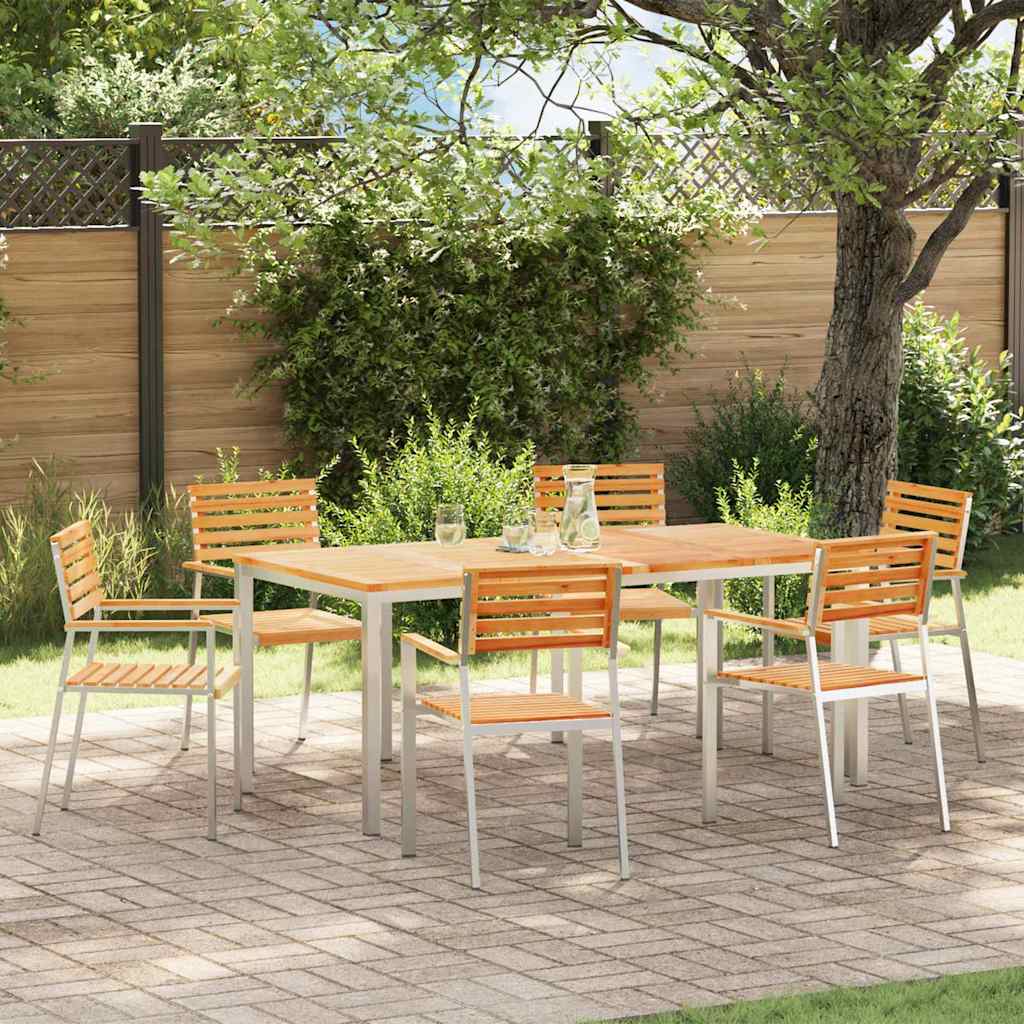 Garden Dining Set 5 Pcs Brown