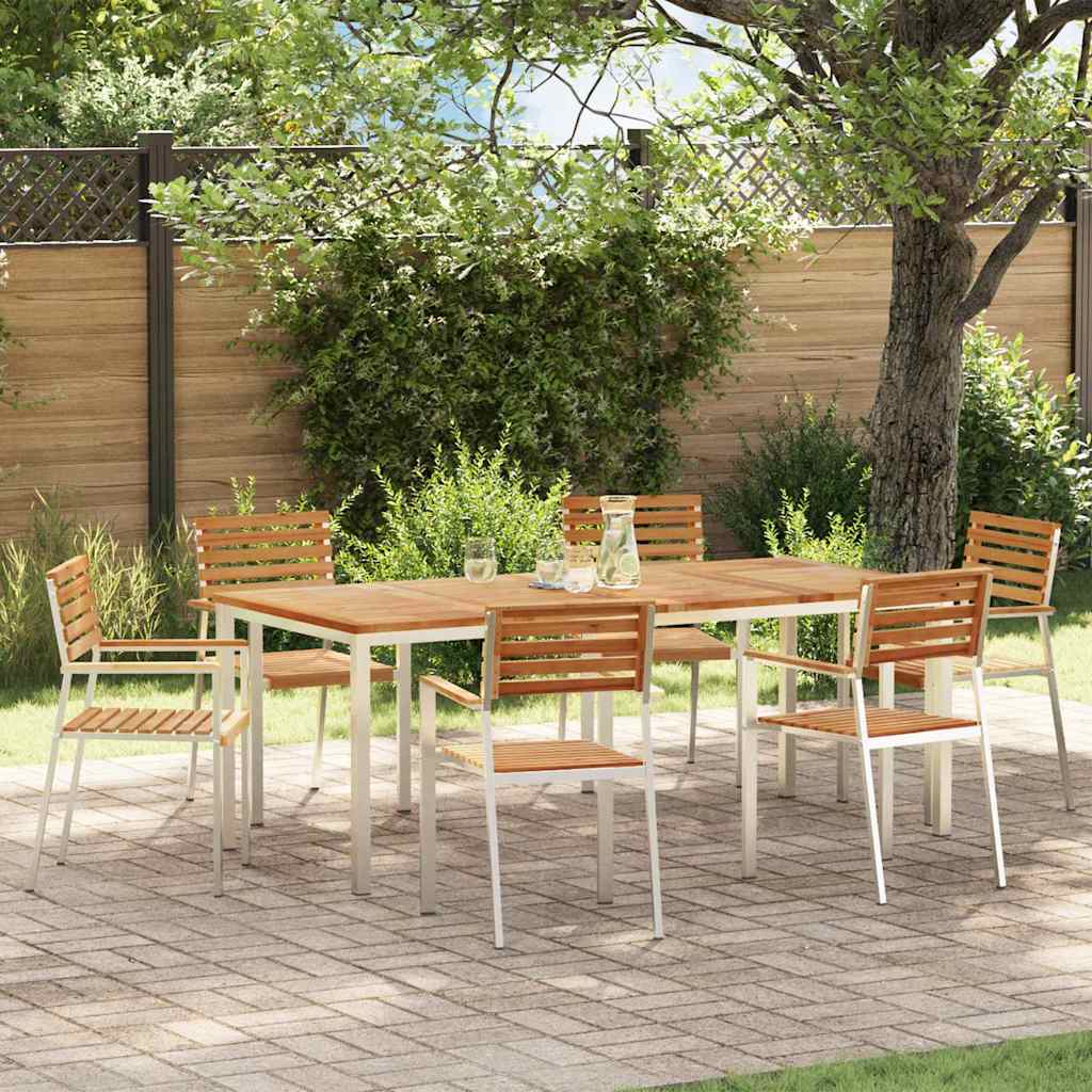 Garden Dining Set 5 Pcs Brown