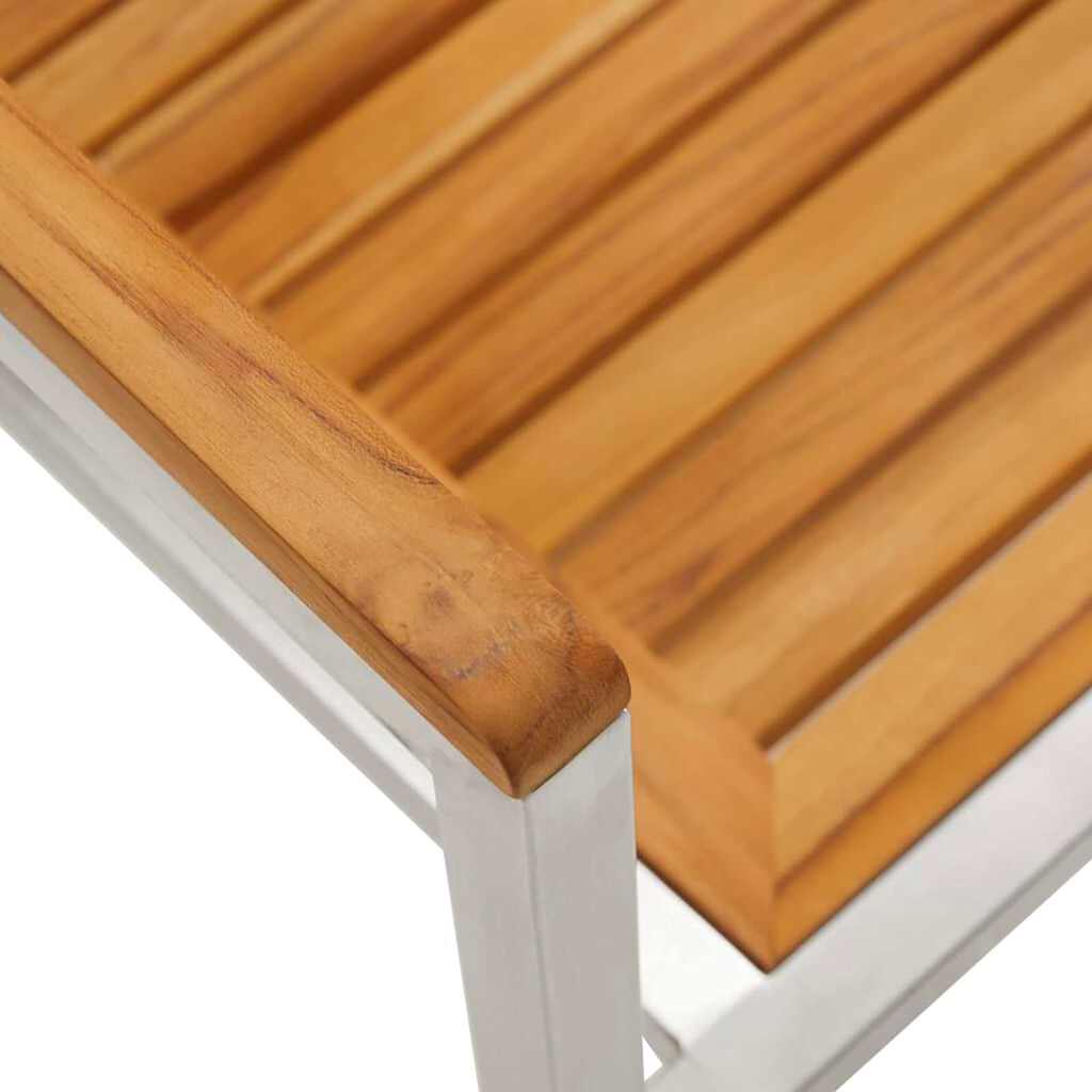 Outdoor Furniture Set Garden Dining 7 Pcs Brown Solid Teak Wood Removable 6 200