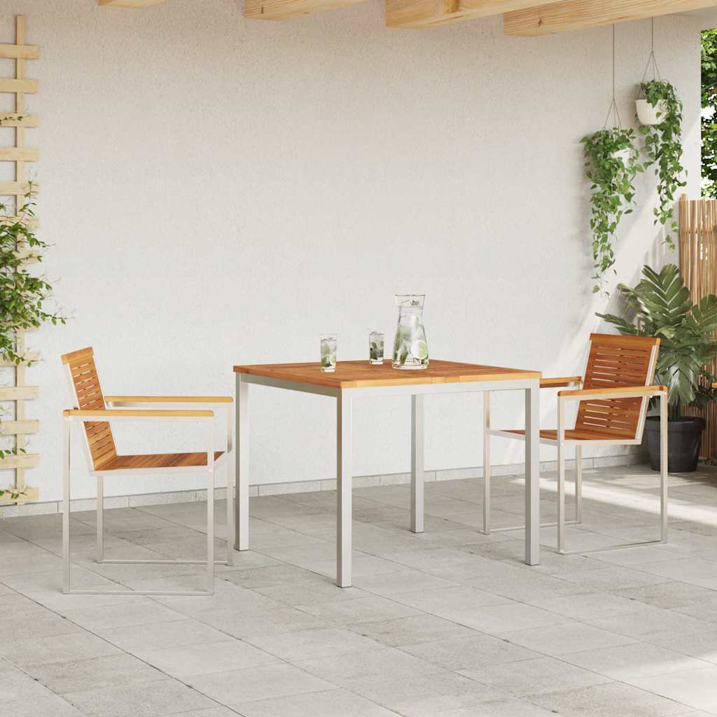 Outdoor Furniture Set Garden Dining 7 Pcs Brown Solid Teak Wood Removable 6 200