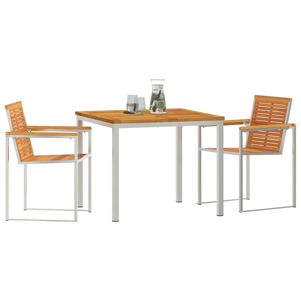 Outdoor Furniture Set Garden Dining 7 Pcs Brown Solid Teak Wood Removable 6 200