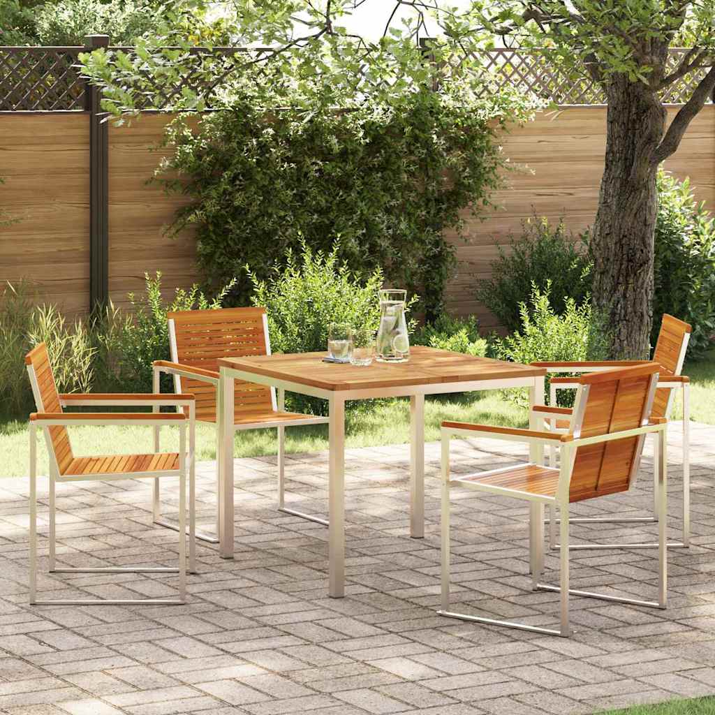 Garden Dining Set 7 Pcs Brown