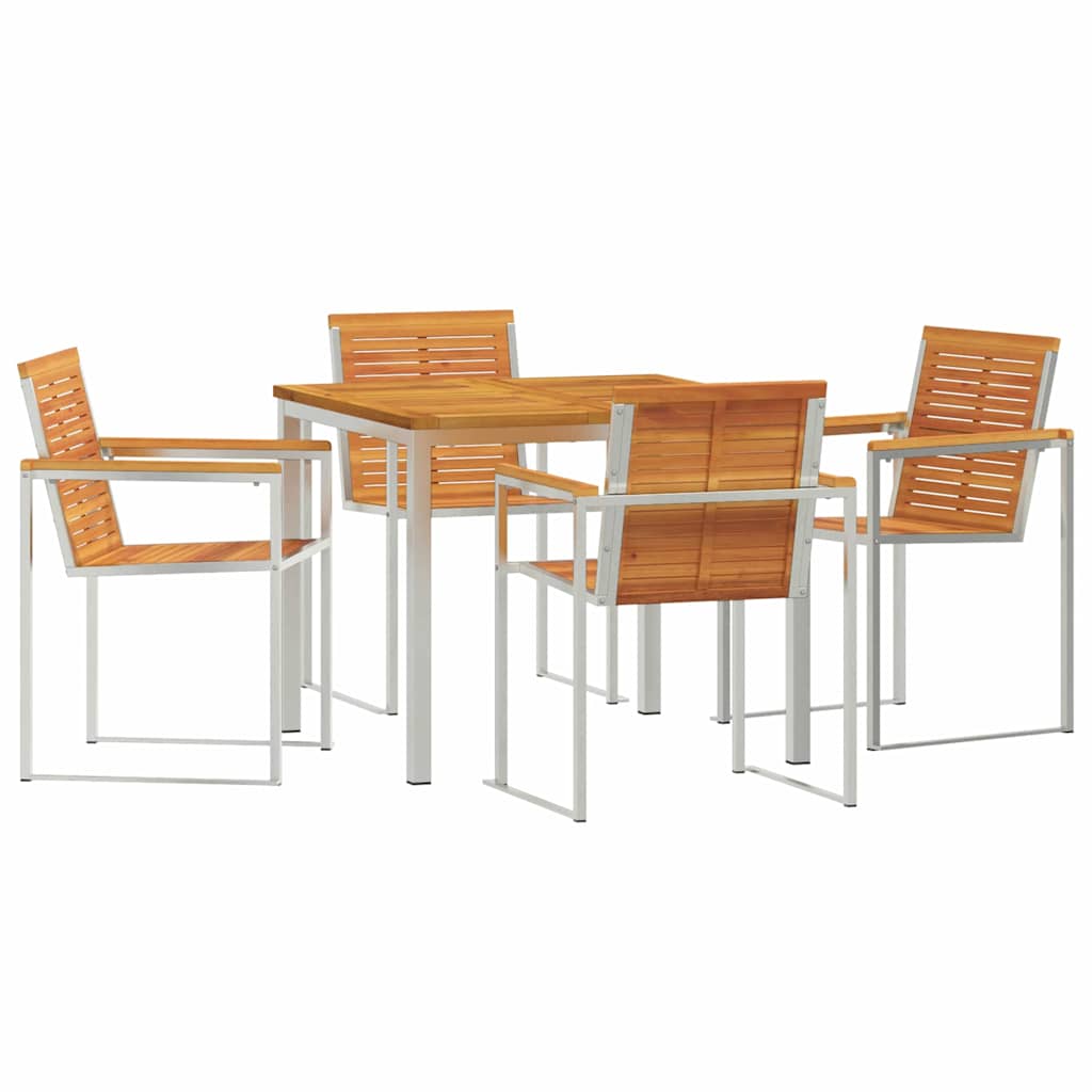 Outdoor Furniture Set Garden Dining 7 Pcs Brown Solid Teak Wood Removable 6 200