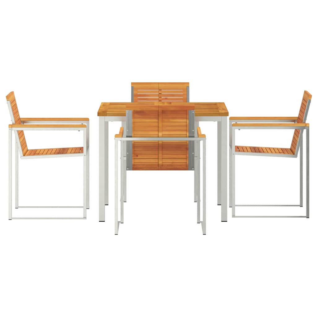 Outdoor Furniture Set Garden Dining 7 Pcs Brown Solid Teak Wood Removable 6 200