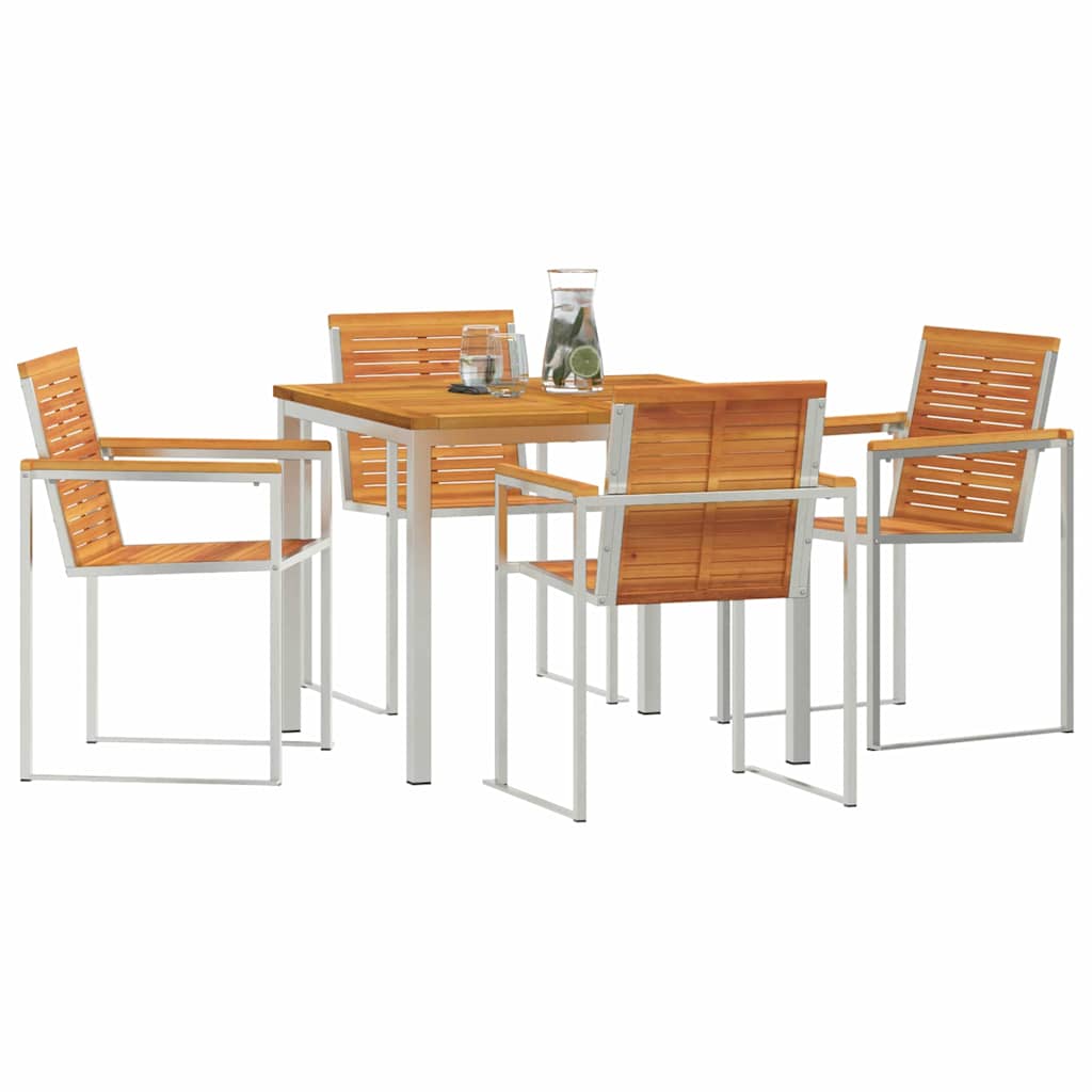 Outdoor Furniture Set Garden Dining 7 Pcs Brown Solid Teak Wood Removable 6 200