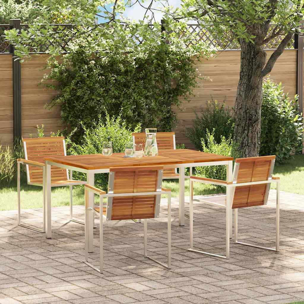 Garden Dining Set 7 Pcs Brown