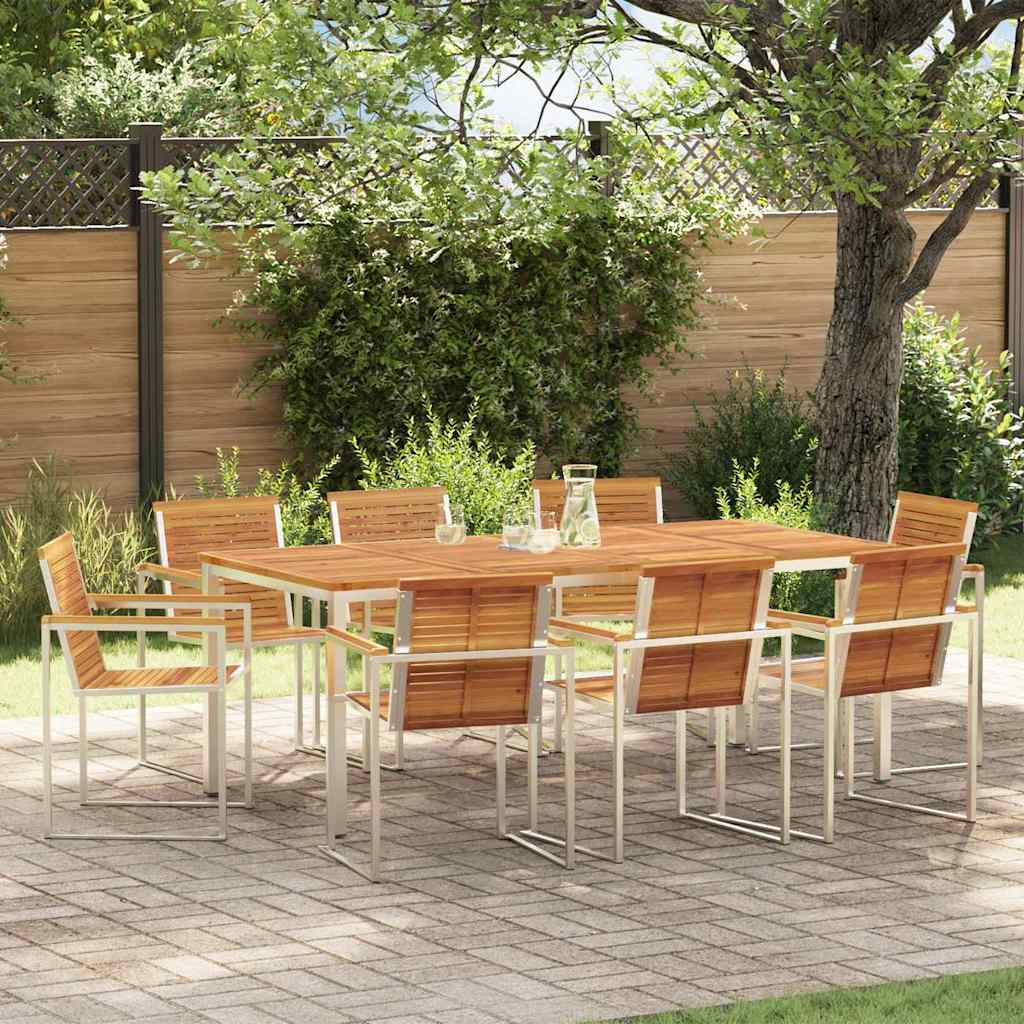 Garden Dining Set 7 Pcs Brown