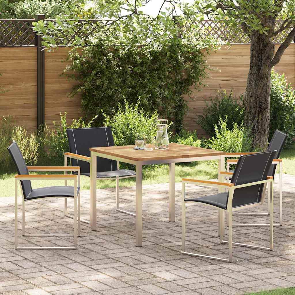 Garden Dining Set 9 Pcs Brown