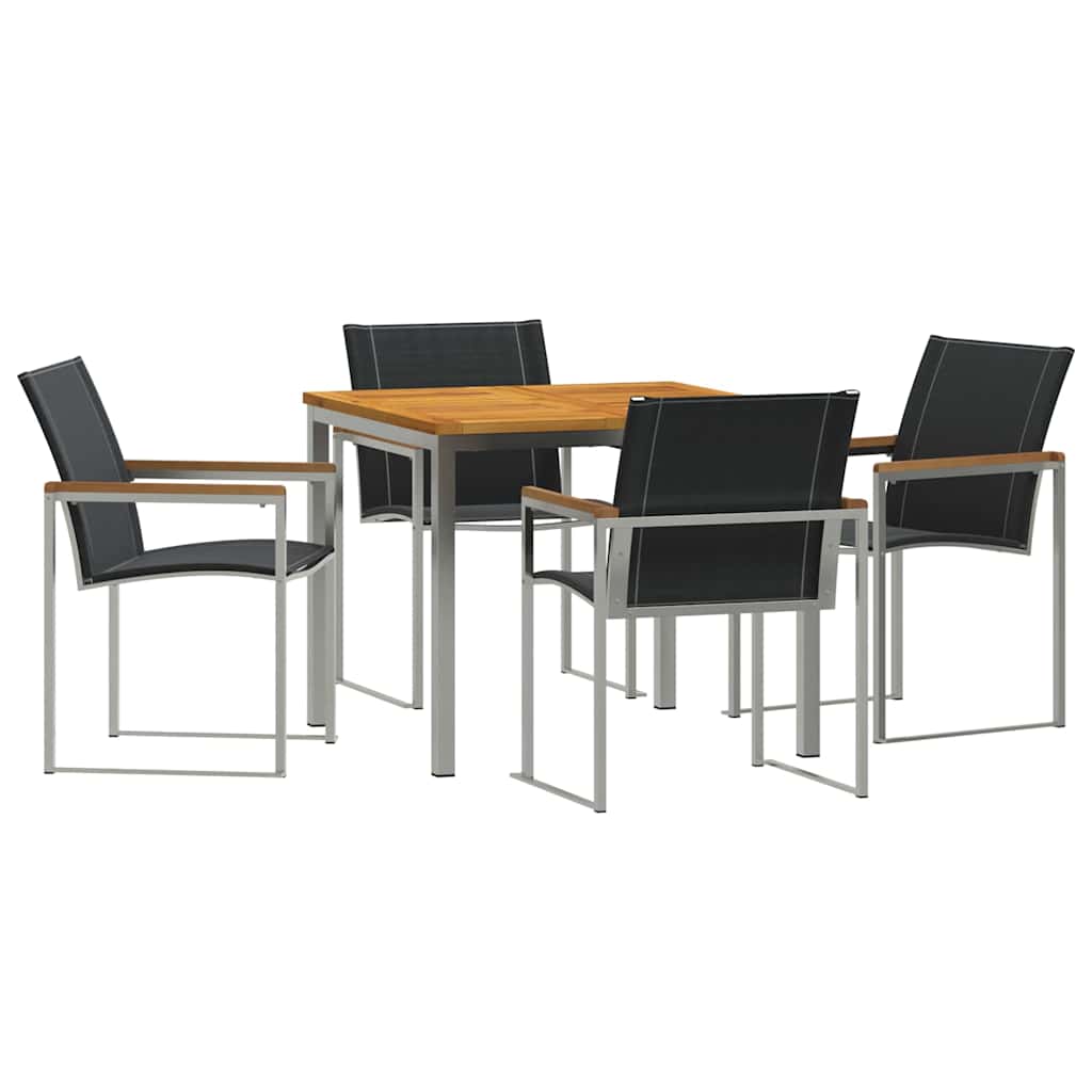 Outdoor Furniture Set Garden Dining 9 Pcs Brown Solid Teak Wood Removable 6 200