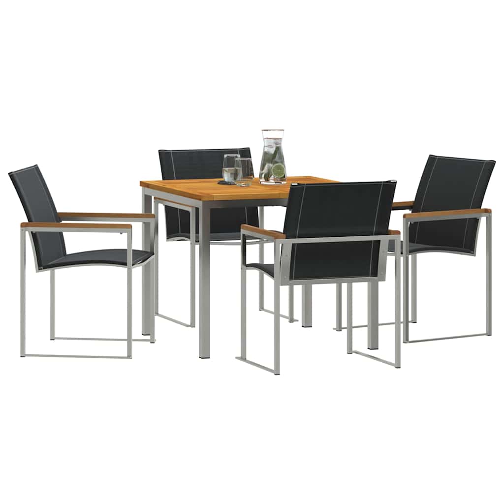 Outdoor Furniture Set Garden Dining 9 Pcs Brown Solid Teak Wood Removable 6 200
