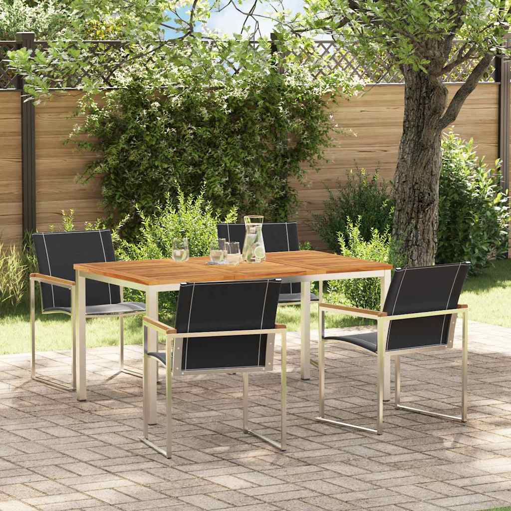 Garden Dining Set 9 Pcs Brown