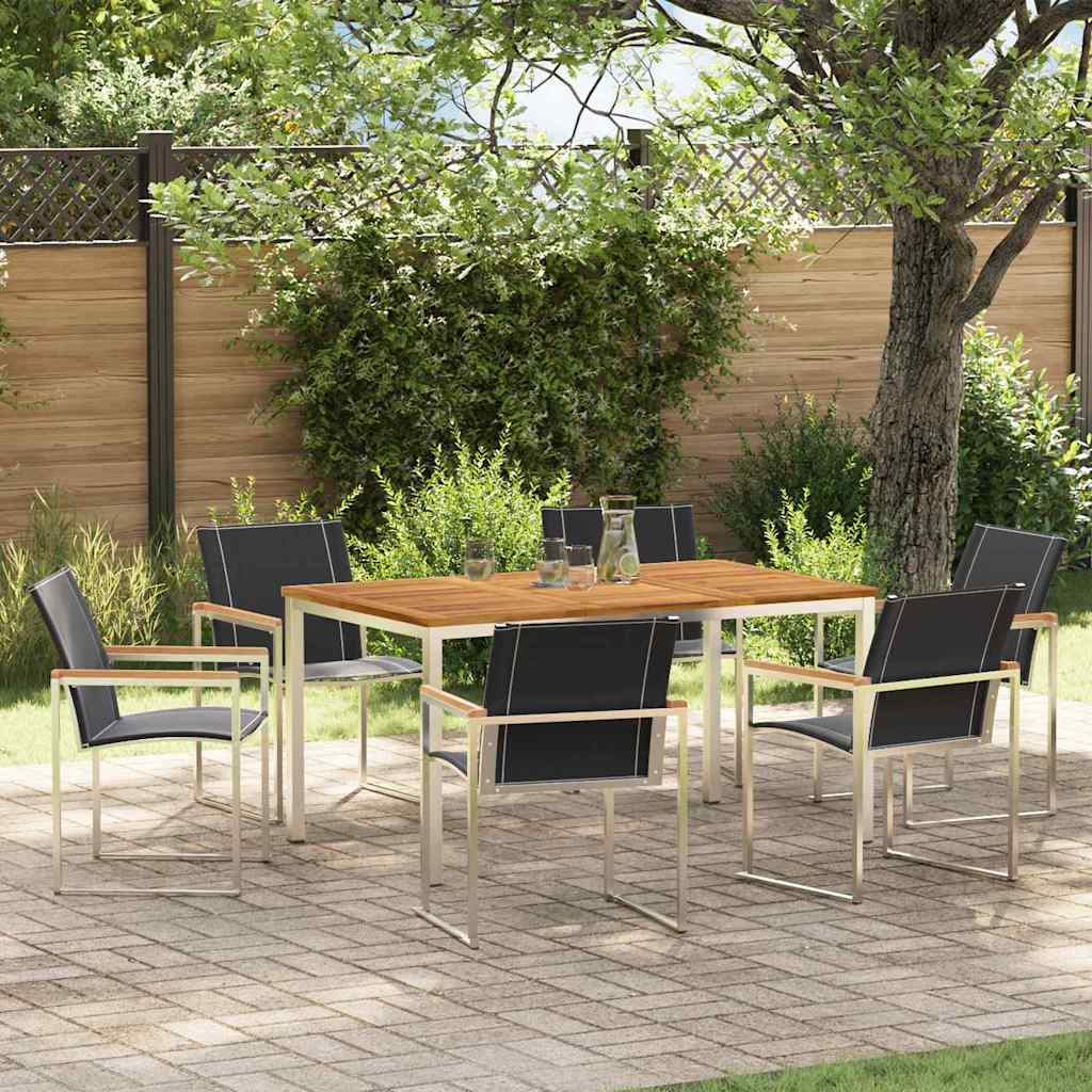 Garden Dining Set 9 Pcs Brown