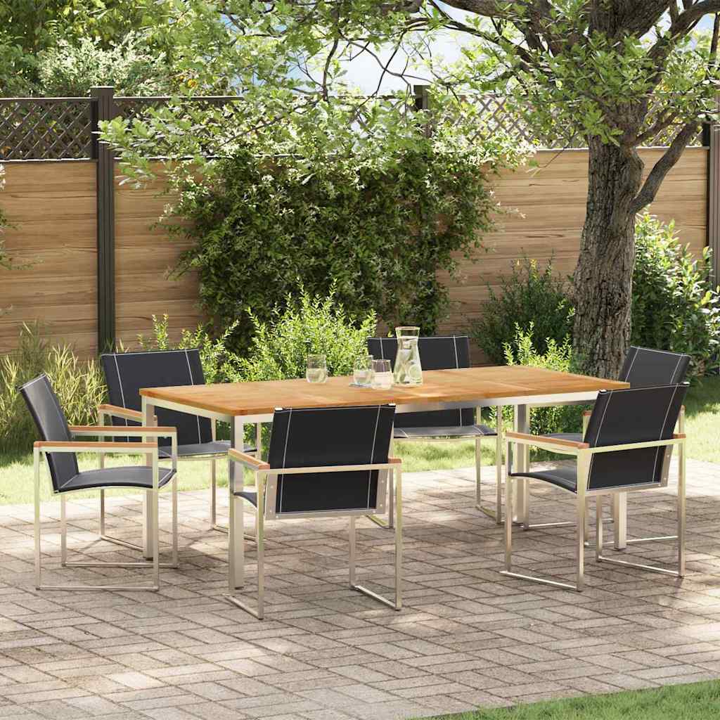Garden Dining Set 9 Pcs Brown
