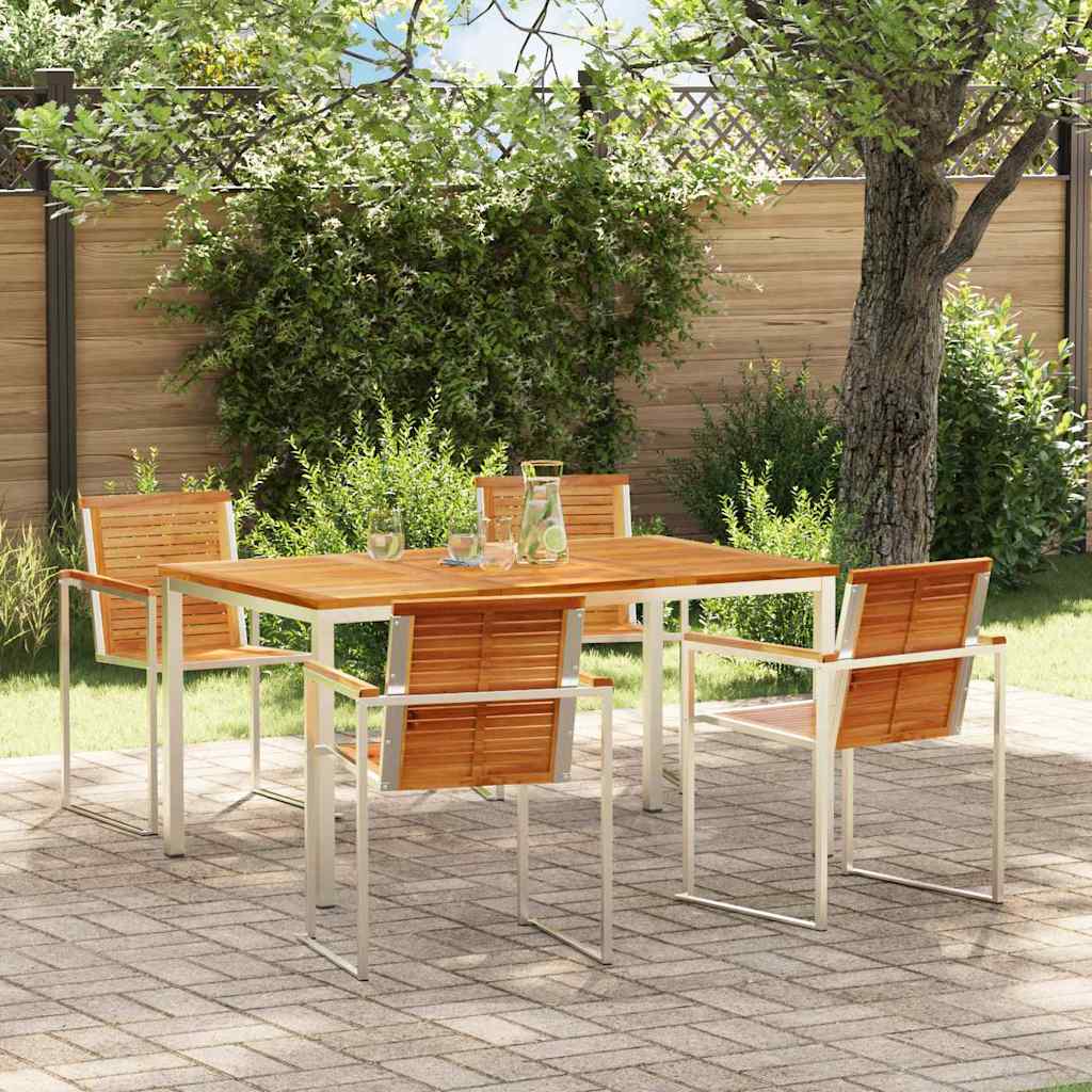 Garden Dining Set 7 Pcs Brown