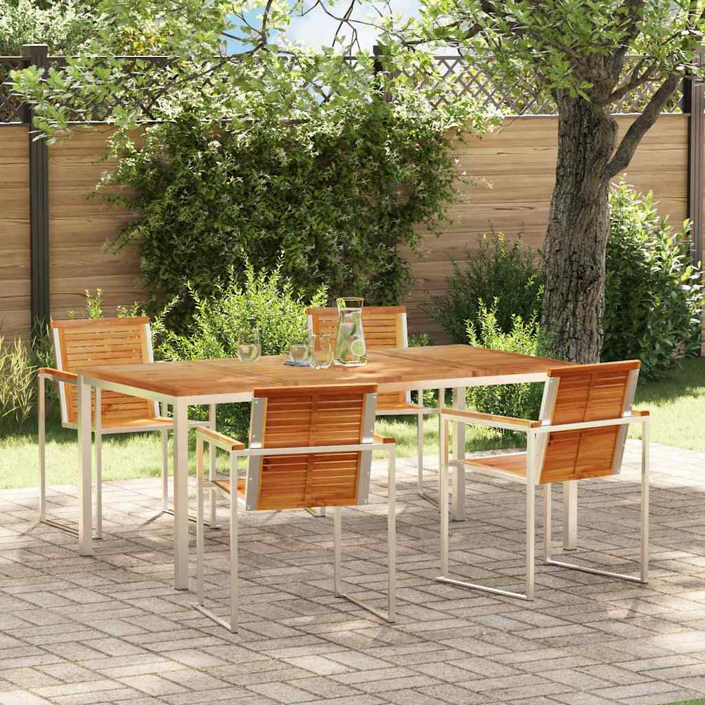 Garden Dining Set 7 Pcs Brown