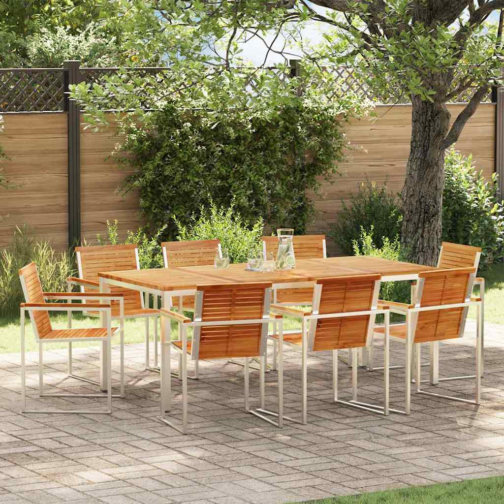 Garden Dining Set 7 Pcs Brown
