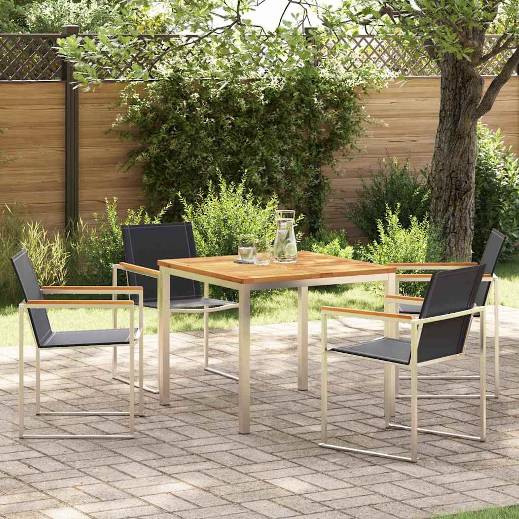 Garden Dining Set 9 Pcs Brown