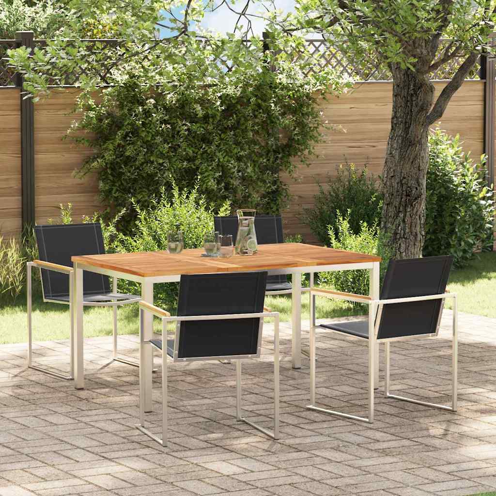 Garden Dining Set 9 Pcs Brown