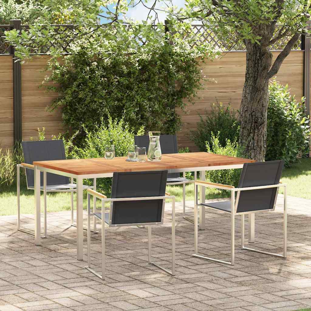 Garden Dining Set 9 Pcs Brown