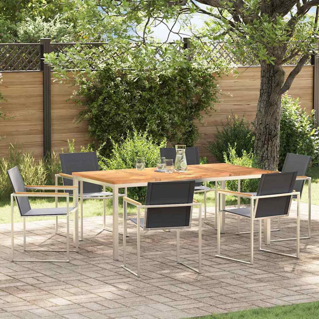 Garden Dining Set 9 Pcs Brown