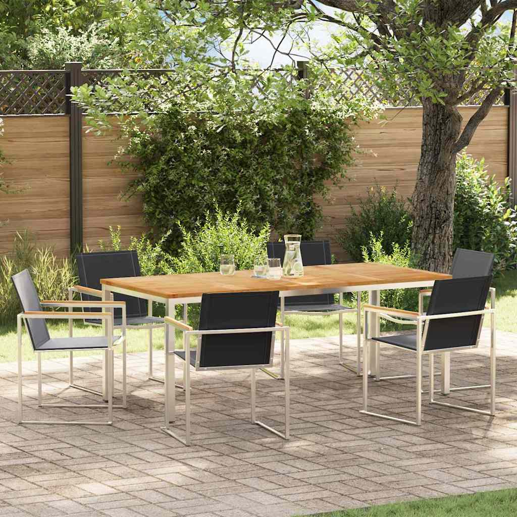 Garden Dining Set 9 Pcs Brown