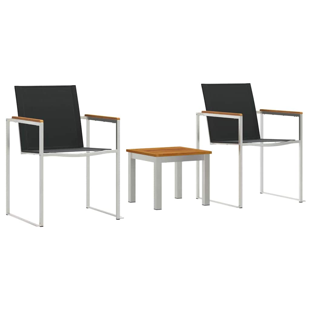 Garden Dining Set 3 Pcs Brown And Black Solid