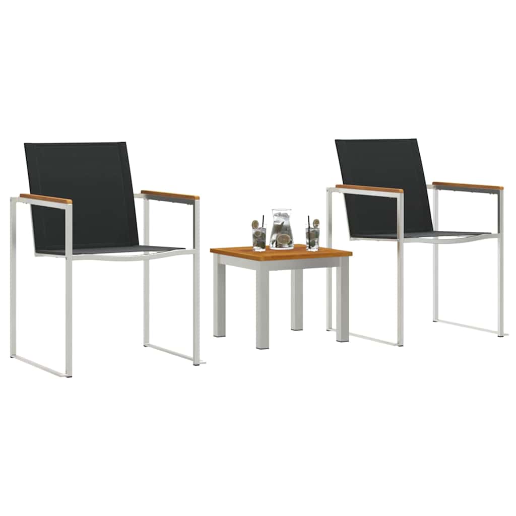 Garden Dining Set 3 Pcs Brown And Black Solid