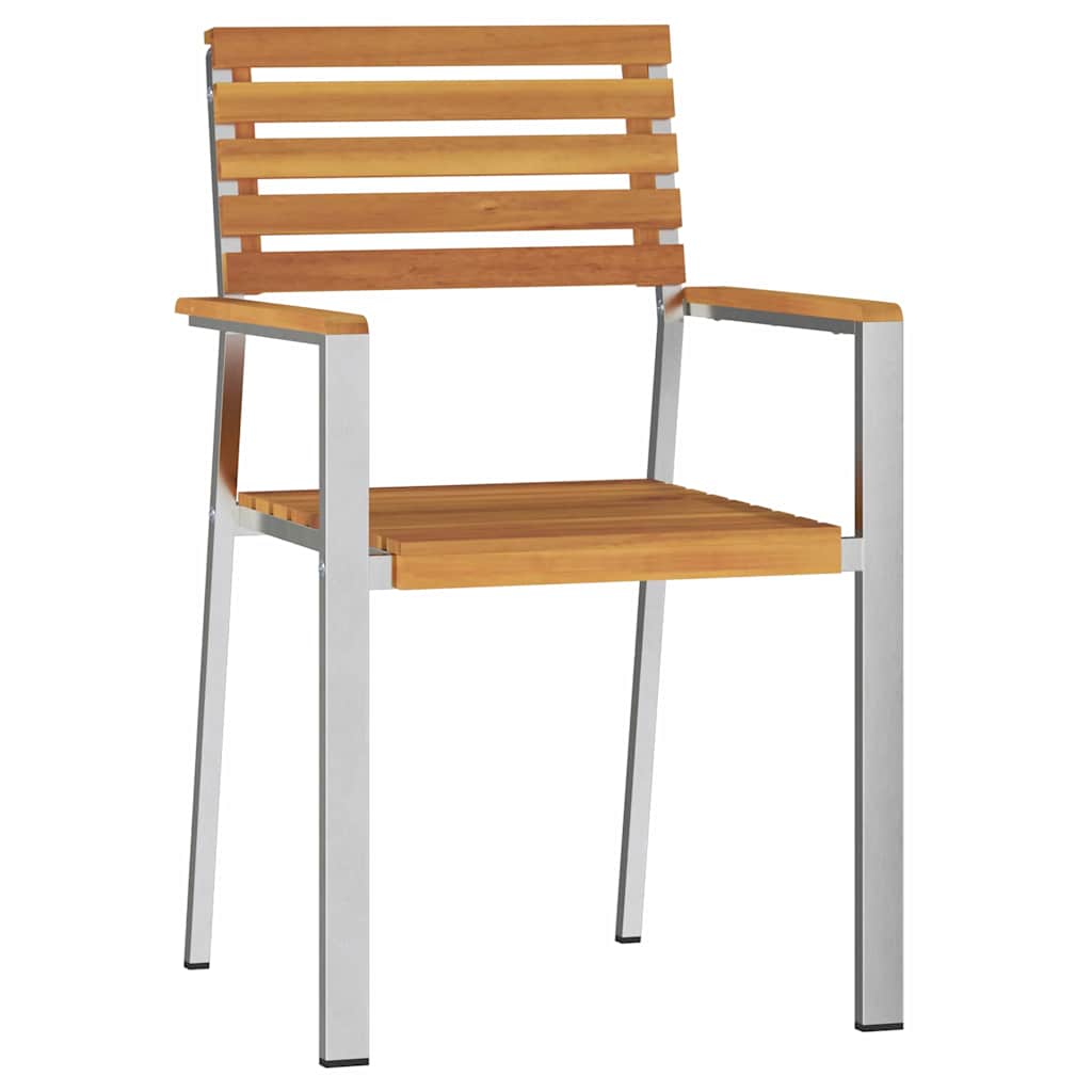 Outdoor Furniture Set Garden Dining 3 Pcs Brown Solid teak wood Solid acacia woo