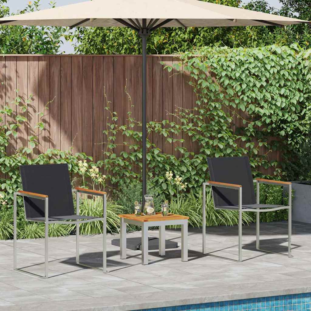 Garden Dining Set 3 Pcs Brown And Black Solid