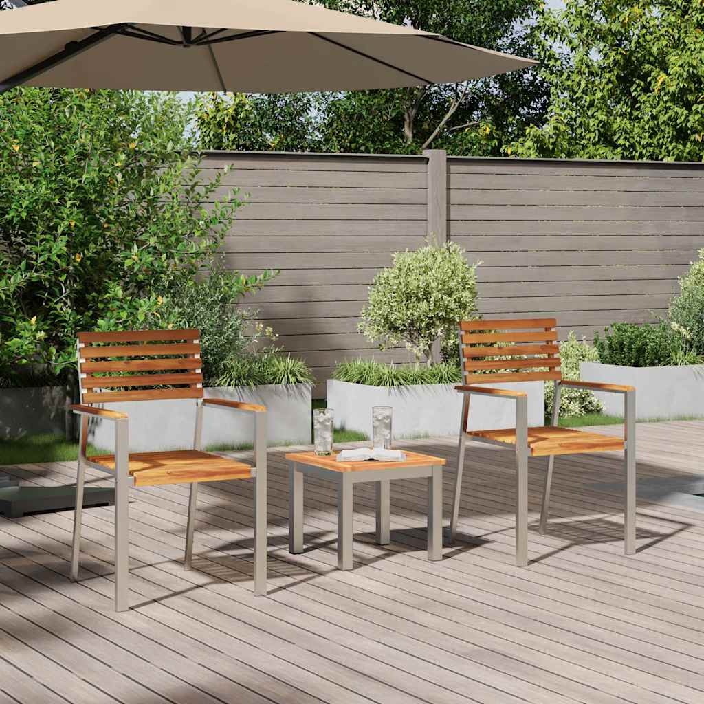 Garden Dining Set 3 Pcs Brown