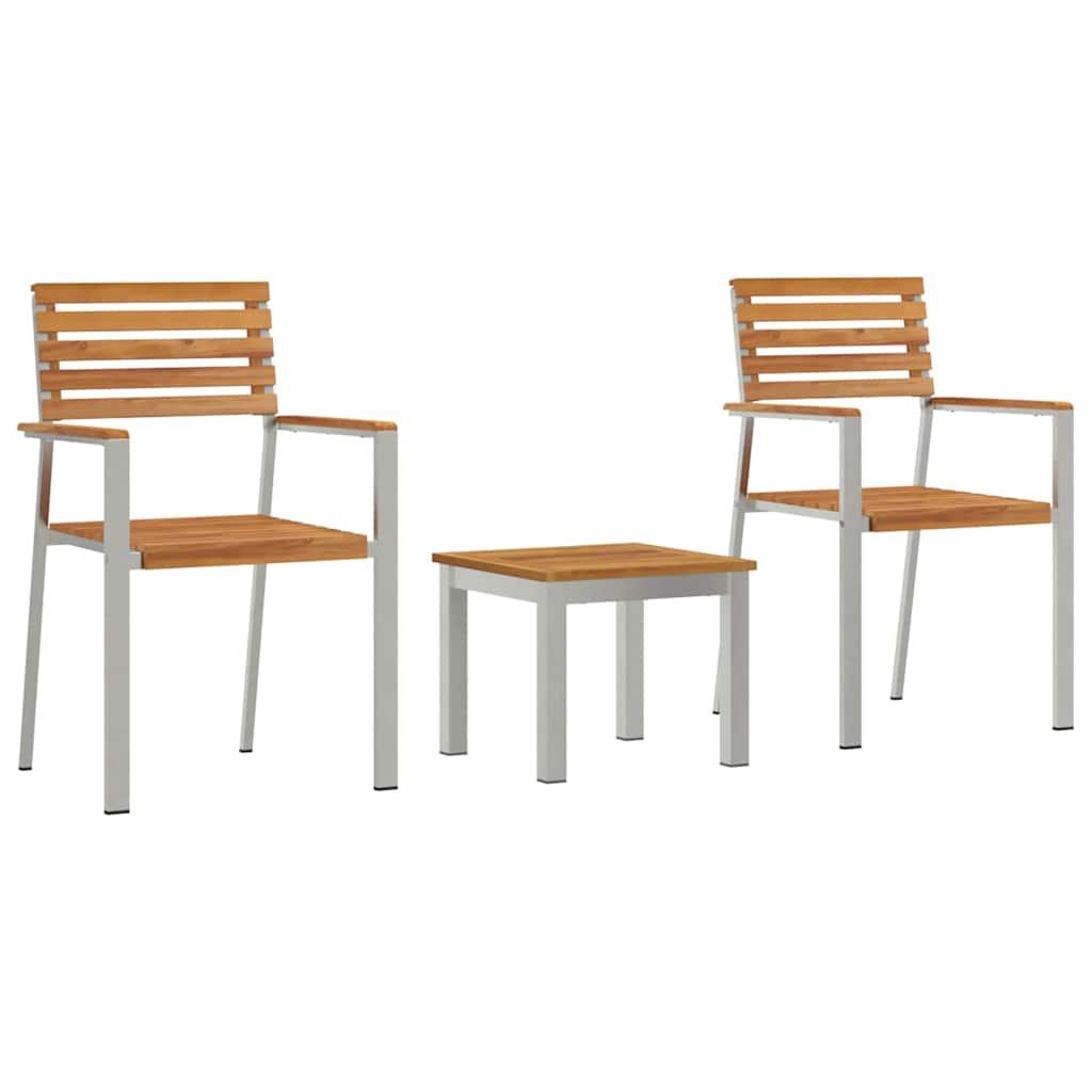 Garden Dining Set 3 Pcs Brown