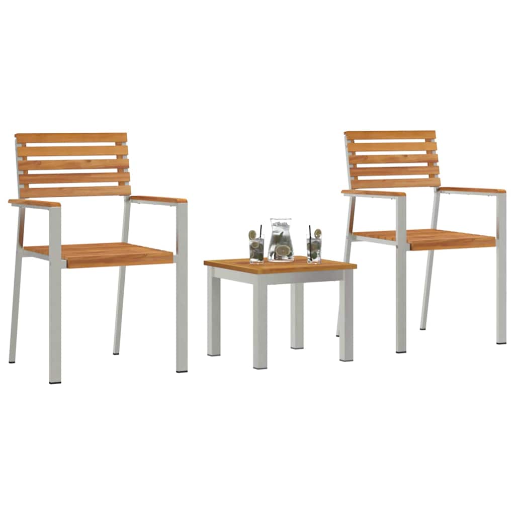 Garden Dining Set 3 Pcs Brown